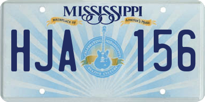 MS license plate HJA156