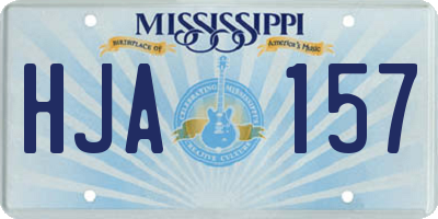 MS license plate HJA157