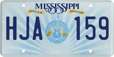 MS license plate HJA159
