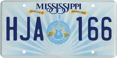 MS license plate HJA166