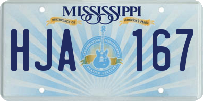 MS license plate HJA167