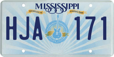 MS license plate HJA171