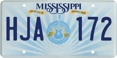 MS license plate HJA172