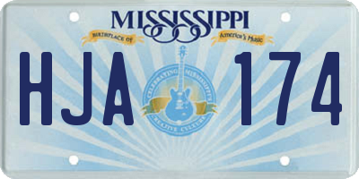 MS license plate HJA174
