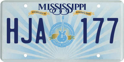 MS license plate HJA177