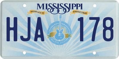 MS license plate HJA178