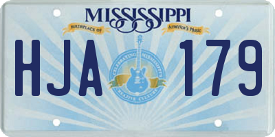 MS license plate HJA179