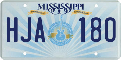 MS license plate HJA180