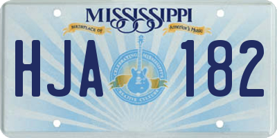 MS license plate HJA182