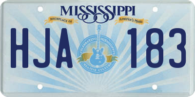 MS license plate HJA183