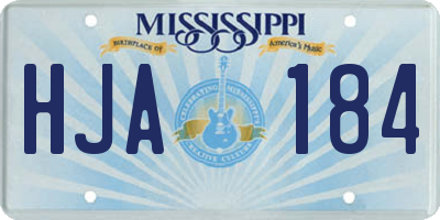 MS license plate HJA184