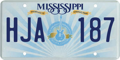 MS license plate HJA187