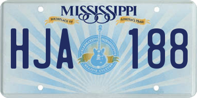 MS license plate HJA188