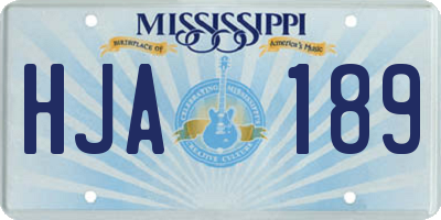 MS license plate HJA189
