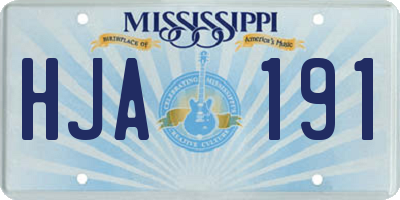 MS license plate HJA191