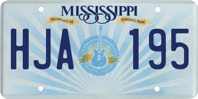 MS license plate HJA195