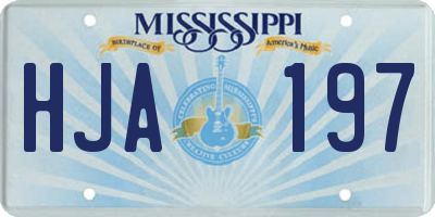 MS license plate HJA197