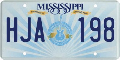 MS license plate HJA198