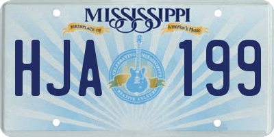 MS license plate HJA199