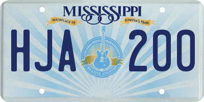 MS license plate HJA200