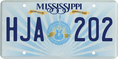 MS license plate HJA202