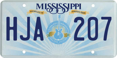 MS license plate HJA207