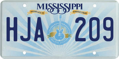 MS license plate HJA209