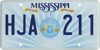 MS license plate HJA211