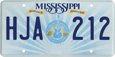 MS license plate HJA212