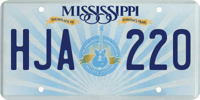 MS license plate HJA220
