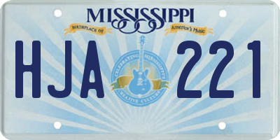 MS license plate HJA221