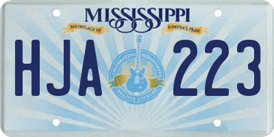 MS license plate HJA223