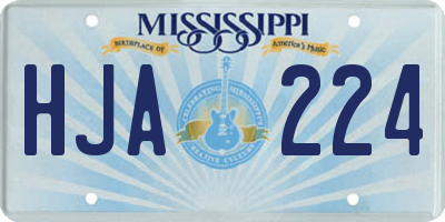 MS license plate HJA224