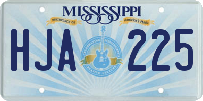 MS license plate HJA225