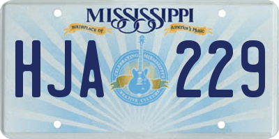 MS license plate HJA229