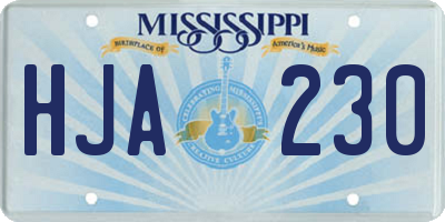 MS license plate HJA230