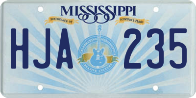MS license plate HJA235