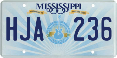 MS license plate HJA236