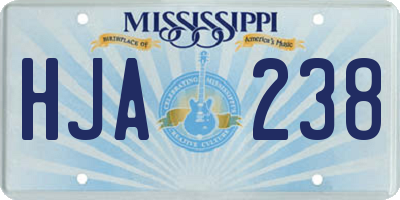 MS license plate HJA238