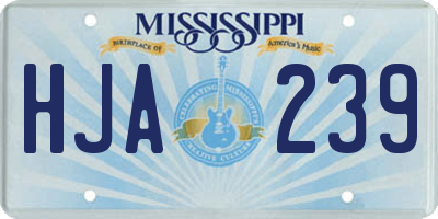 MS license plate HJA239