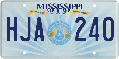 MS license plate HJA240