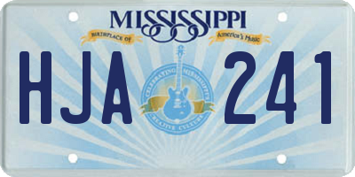 MS license plate HJA241