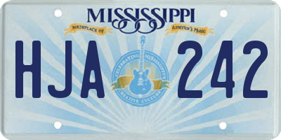 MS license plate HJA242