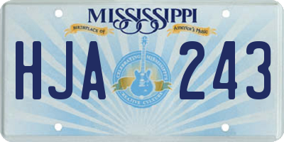 MS license plate HJA243