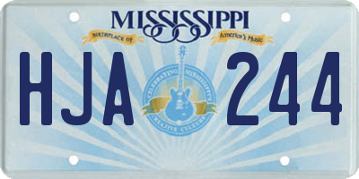 MS license plate HJA244