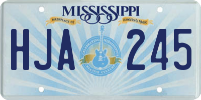 MS license plate HJA245
