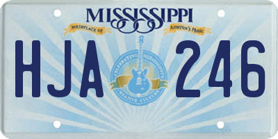 MS license plate HJA246
