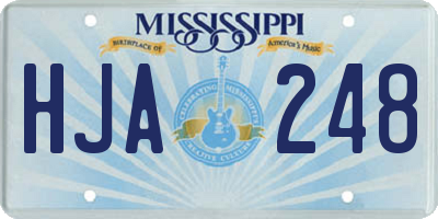 MS license plate HJA248