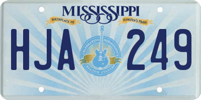 MS license plate HJA249
