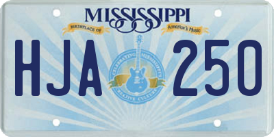 MS license plate HJA250